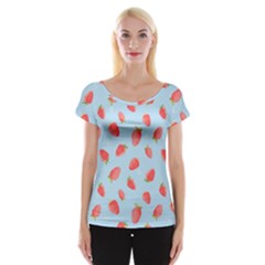 Strawberry Cap Sleeve Top by SychEva