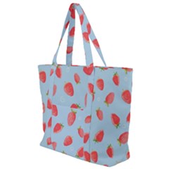 Strawberry Zip Up Canvas Bag by SychEva