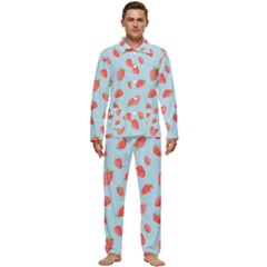 Strawberry Men s Long Sleeve Velvet Pocket Pajamas Set