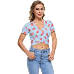 Strawberry Short Sleeve Foldover Tee