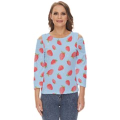 Strawberry Cut Out Wide Sleeve Top