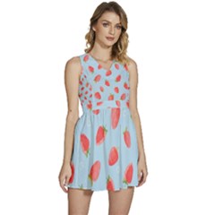 Strawberry Sleeveless High Waist Mini Dress