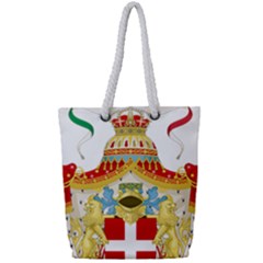 Coat Of Arms Of The Kingdom Of Italy (1890)h Full Print Rope Handle Tote (small) by abbeyz71