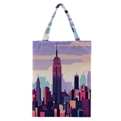 New York Skyline Cityscape Nyc New York City Landmark Classic Tote Bag by Jancukart