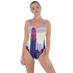 New York Skyline Cityscape Nyc New York City Landmark Bring Sexy Back Swimsuit by Jancukart