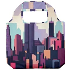 New York Skyline Cityscape Nyc New York City Landmark Foldable Grocery Recycle Bag by Jancukart