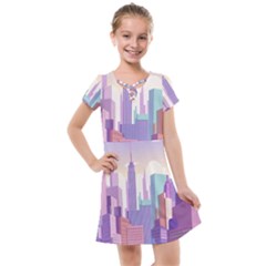 New York Skyline Cityscape Nyc New York City Kids  Cross Web Dress