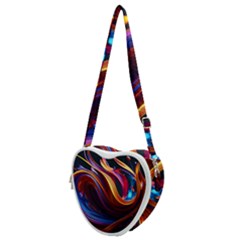 Waves Splash Liquid Paint Wall Heart Shoulder Bag by Jancukart