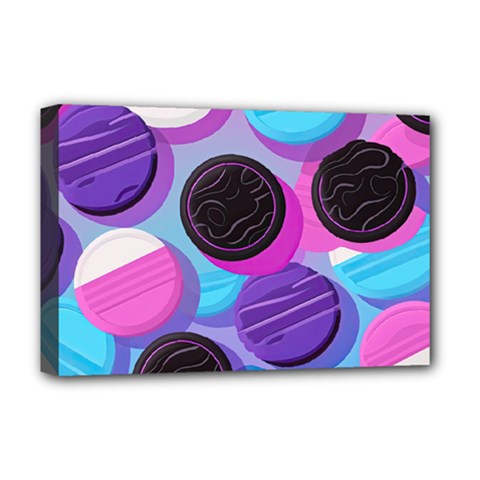 Cookies Chocolate Cookies Sweets Snacks Baked Goods Deluxe Canvas 18  X 12  (stretched) by Jancukart