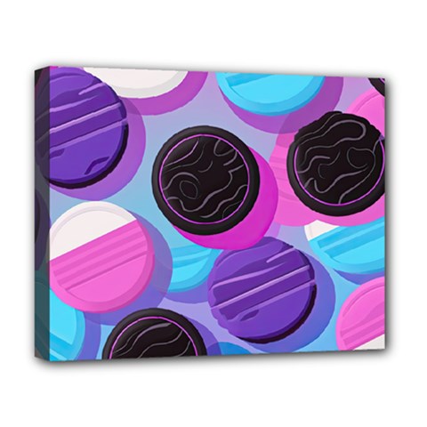 Cookies Chocolate Cookies Sweets Snacks Baked Goods Deluxe Canvas 20  X 16  (stretched) by Jancukart