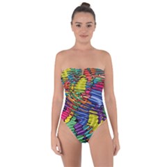 Waves Particles Vibration Atom Physics Technology Tie Back One Piece Swimsuit