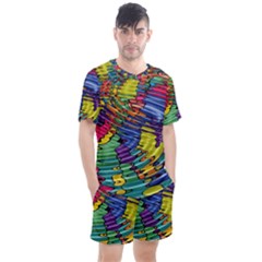 Waves Particles Vibration Atom Physics Technology Men s Mesh Tee And Shorts Set