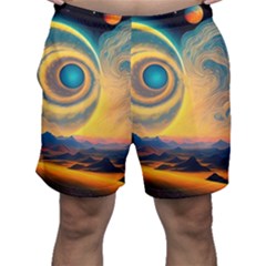 Surrealist Fantasy Dream Moon Space Men s Shorts