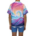 Waves Ocean Sea Tsunami Nautical 9 Kids  Short Sleeve Swimwear View2