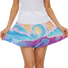 Waves Ocean Sea Tsunami Nautical 9 Women s Skort by Jancukart