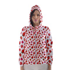 Watercolor Strawberry Women s Hooded Windbreaker by SychEva