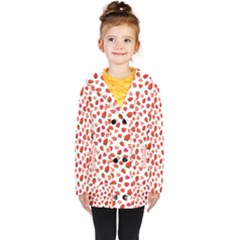 Watercolor Strawberry Kids  Double Breasted Button Coat by SychEva