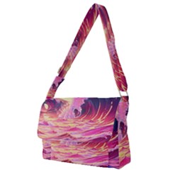 Waves Ocean Sea Tsunami Nautical 5 Full Print Messenger Bag (s) by Jancukart