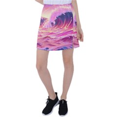 Waves Ocean Sea Tsunami Nautical 5 Tennis Skirt by Jancukart