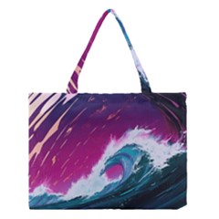 Tsunami Waves Ocean Sea Nautical Nature Water Unique Medium Tote Bag by Jancukart