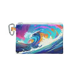 Tsunami Waves Ocean Sea Nautical Nature Water Art Canvas Cosmetic Bag (small) by Jancukart