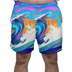 Tsunami Waves Ocean Sea Nautical Nature Water Art Men s Shorts