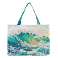 Waves Ocean Sea Tsunami Nautical 90 Medium Tote Bag by Jancukart