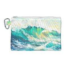 Waves Ocean Sea Tsunami Nautical 90 Canvas Cosmetic Bag (large) by Jancukart