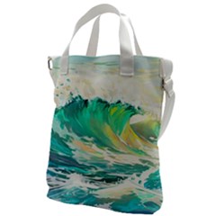 Waves Ocean Sea Tsunami Nautical 90 Canvas Messenger Bag by Jancukart