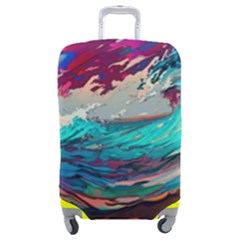 Tsunami Waves Ocean Sea Nautical Nature Water Painting Luggage Cover (medium) by Jancukart