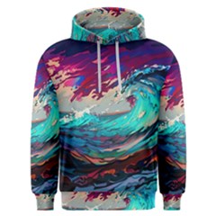 Tsunami Waves Ocean Sea Nautical Nature Water Painting Men s Overhead Hoodie by Jancukart