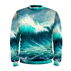 Waves Ocean Sea Tsunami Nautical Blue Men s Sweatshirt