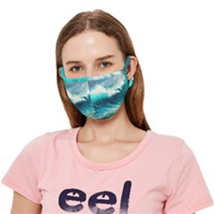 Waves Ocean Sea Tsunami Nautical Blue Crease Cloth Face Mask (adult) by Jancukart