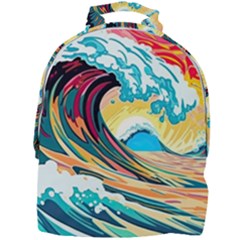 Waves Ocean Sea Tsunami Nautical 8 Mini Full Print Backpack by Jancukart