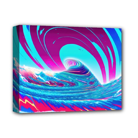 Tsunami Waves Ocean Sea Nautical Nature Water 3 Deluxe Canvas 14  X 11  (stretched) by Jancukart