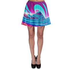 Tsunami Waves Ocean Sea Nautical Nature Water 3 Skater Skirt by Jancukart