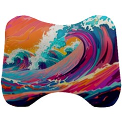 Tsunami Waves Ocean Sea Nautical Nature Water 2 Head Support Cushion by Jancukart