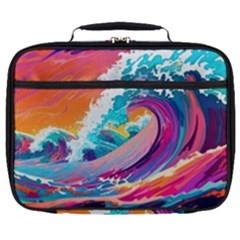 Tsunami Waves Ocean Sea Nautical Nature Water 2 Full Print Lunch Bag by Jancukart