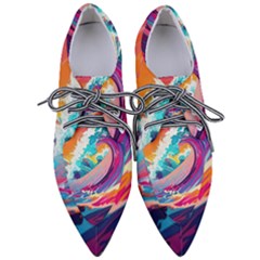 Tsunami Waves Ocean Sea Nautical Nature Water 2 Pointed Oxford Shoes by Jancukart