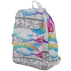 Rainbow Fun Cute Minimal Doodle Drawing 2 Top Flap Backpack by Jancukart