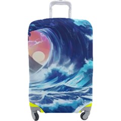 Storm Tsunami Waves Ocean Sea Nautical Nature Luggage Cover (large) by Jancukart