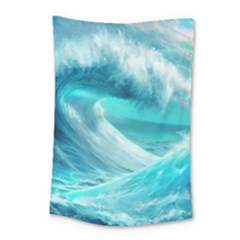 Tsunami Waves Ocean Sea Nautical Nature Water Tidal Small Tapestry by Jancukart