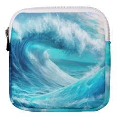 Tsunami Waves Ocean Sea Nautical Nature Water Tidal Mini Square Pouch by Jancukart