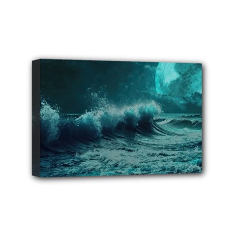 Waves Ocean Sea Tsunami Nautical 2 Mini Canvas 6  X 4  (stretched) by Jancukart