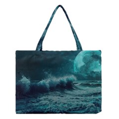 Waves Ocean Sea Tsunami Nautical 2 Medium Tote Bag by Jancukart