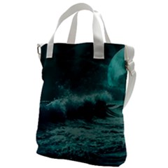 Waves Ocean Sea Tsunami Nautical 2 Canvas Messenger Bag by Jancukart