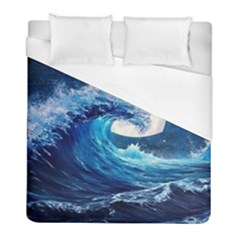 Tsunami Waves Ocean Sea Nautical Nature Water Moon Duvet Cover (full/ Double Size) by Jancukart