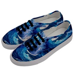 Tsunami Waves Ocean Sea Nautical Nature Water Moon Men s Classic Low Top Sneakers by Jancukart