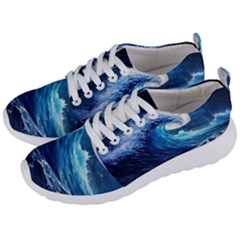 Tsunami Waves Ocean Sea Nautical Nature Water Moon Men s Lightweight Sports Shoes by Jancukart