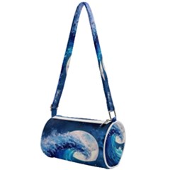 Tsunami Waves Ocean Sea Nautical Nature Water Moon Mini Cylinder Bag by Jancukart